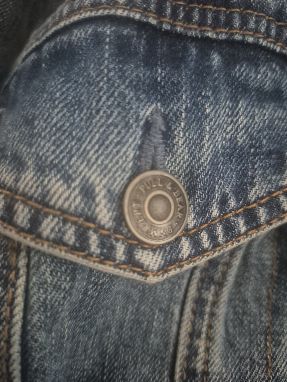 Pull&Bear Trucker Denium Jacket Relaxed Fit Embroidered Fleece Lined S/M NWT - Picture 6 of 12
